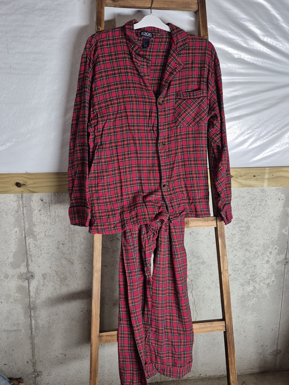 L.L.Bean Red Plaid Men's Two-Piece Pajama Set